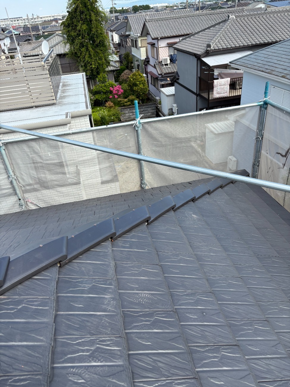 豊田市　棟取り直し後の屋根全体